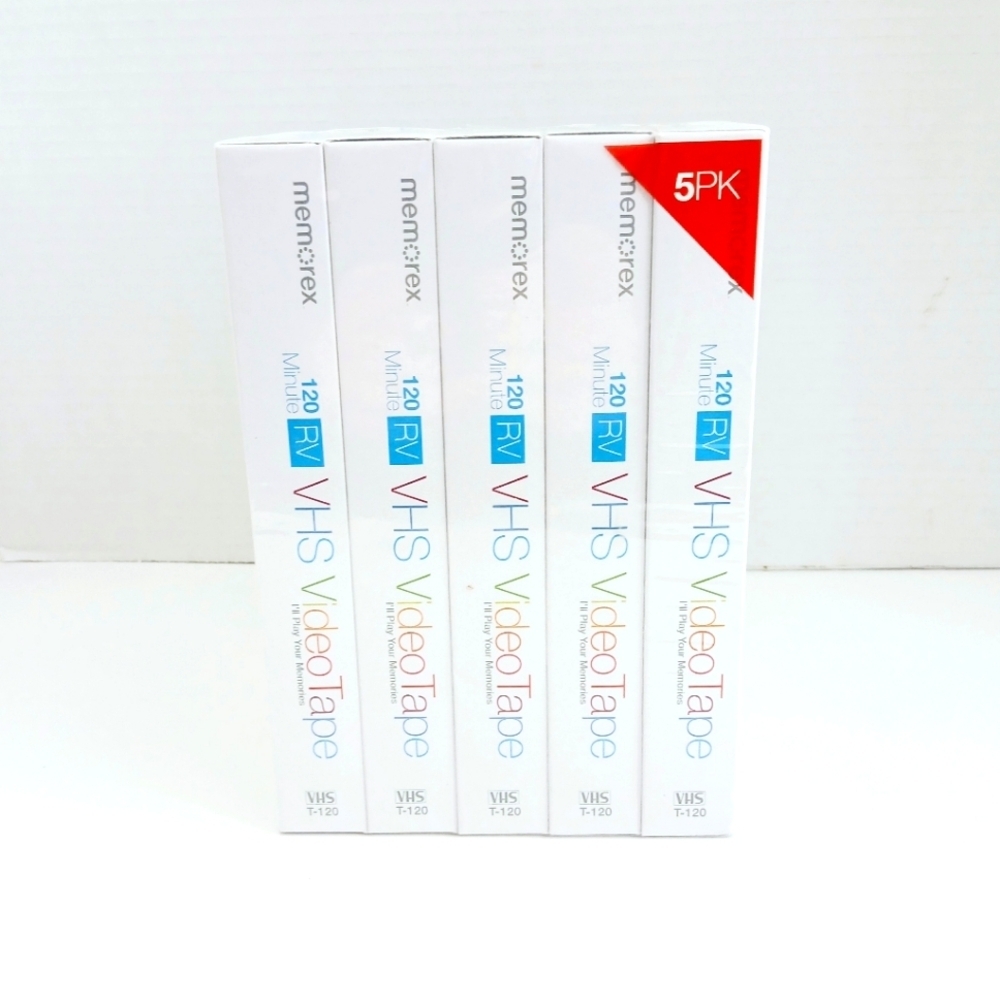 New Memorex VHS Video tape Pack Of 5